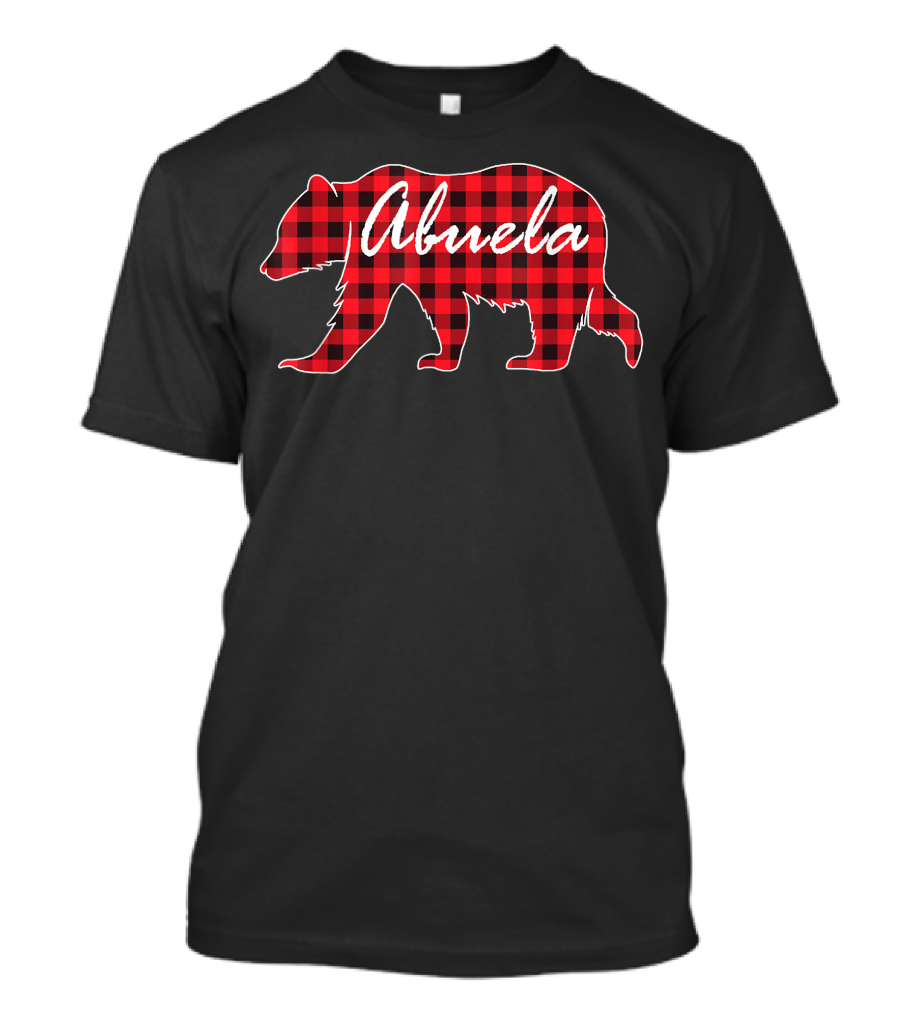 Abuela Plaid Bear Red T-Shirt
