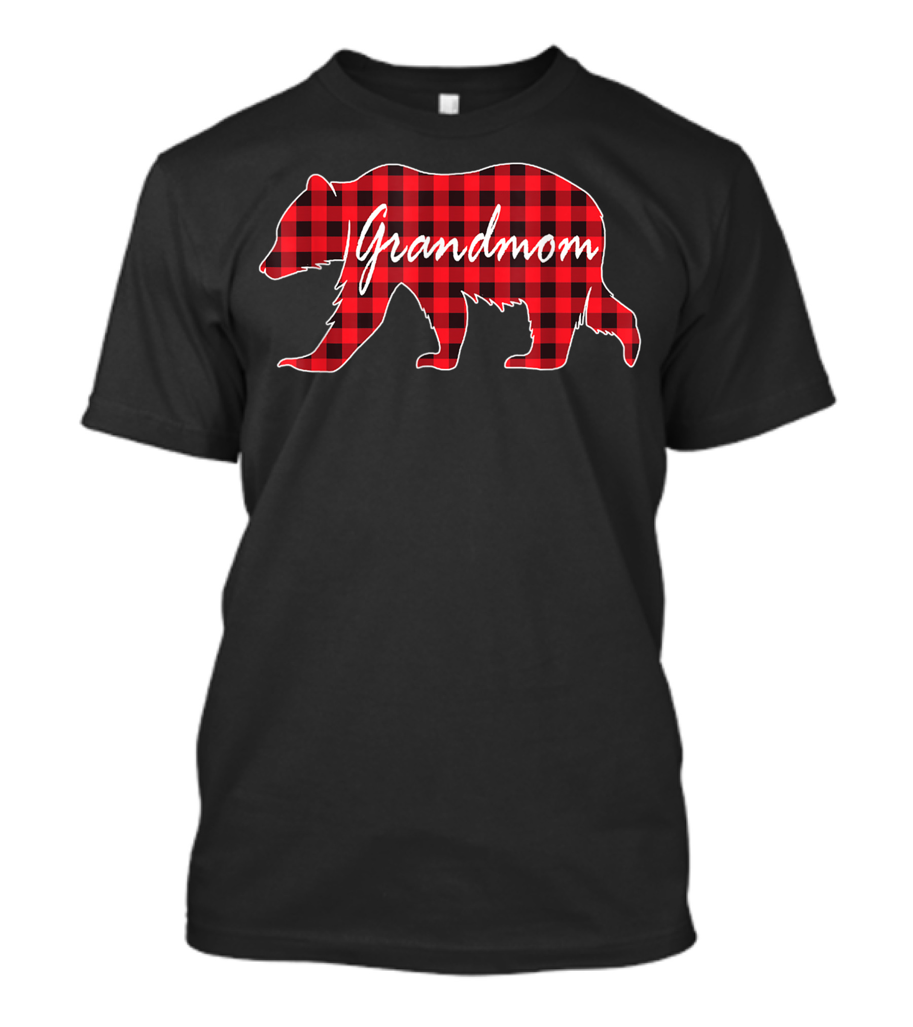 Grandmom Red Plaid Bear T-Shirt