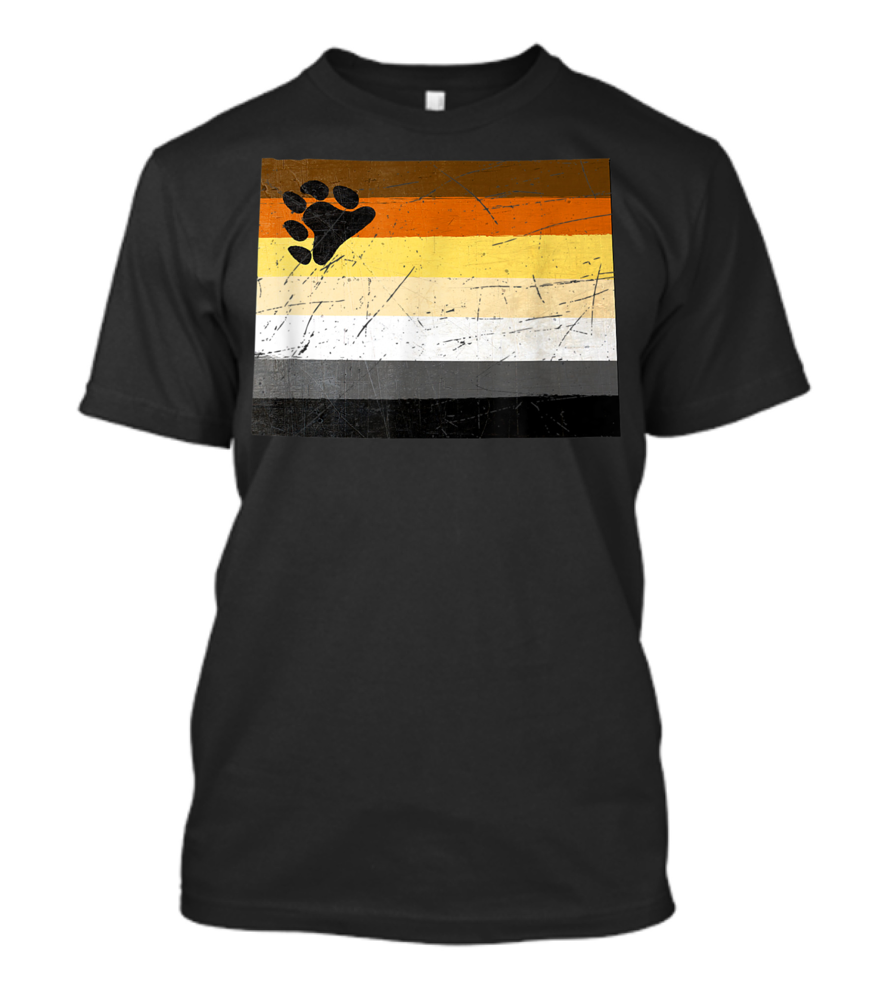 Wyoming Gay Bear Pride Flag With Bear Paw Stripes T-Shirt
