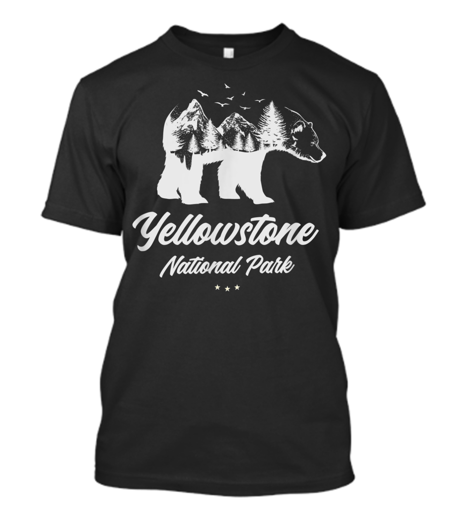 Yellowstone National Park Bear Mountain Forest Scene T-Shirt