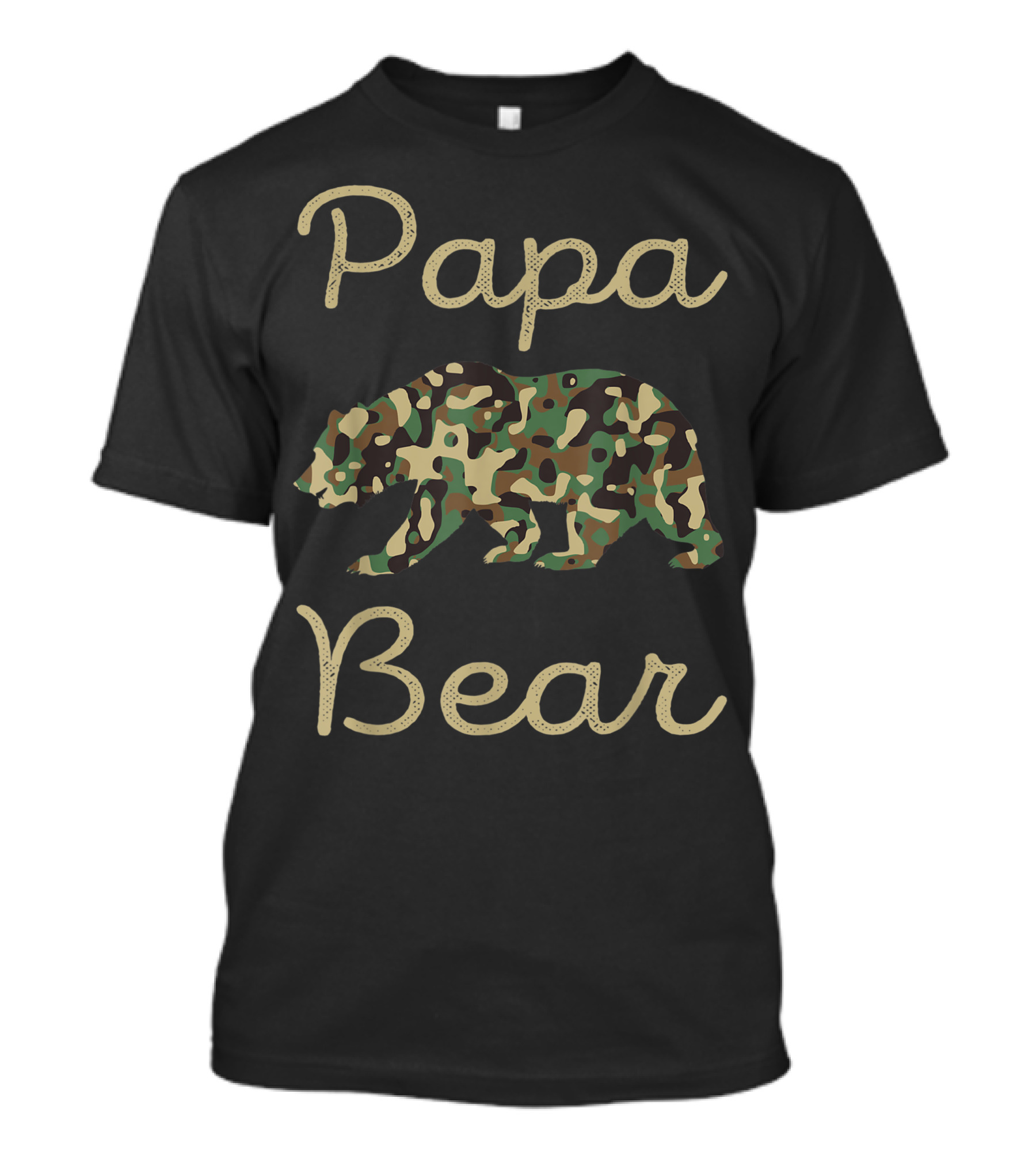 Papa Bear Camo Pattern Great For Men T-Shirt