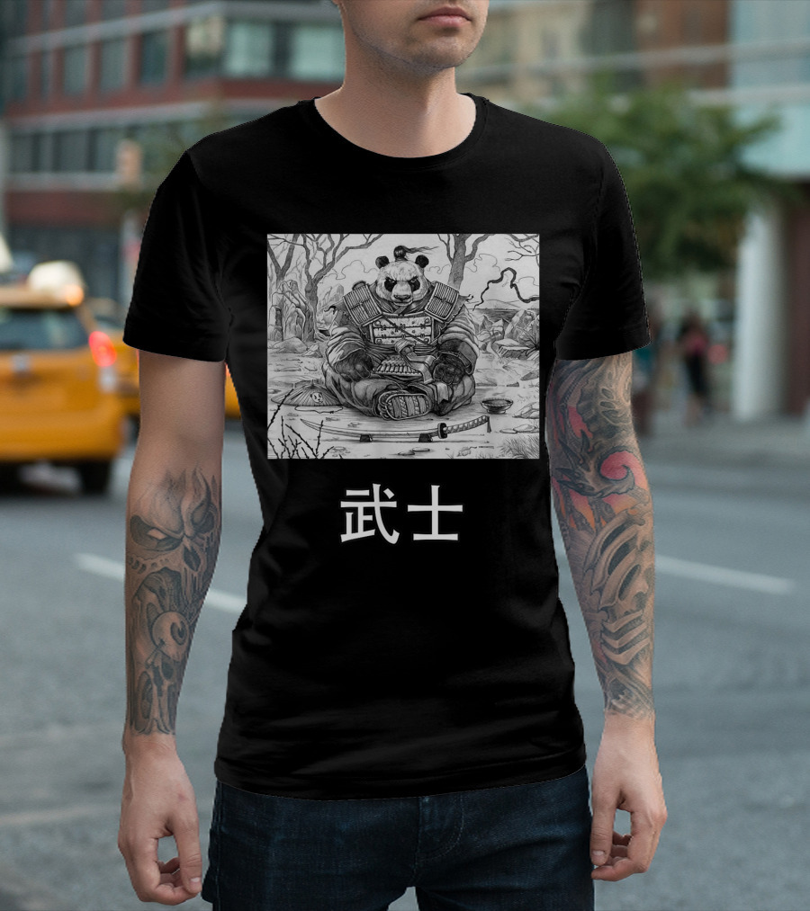 Panda Bushi Warrior Samurai Bear T-Shirt