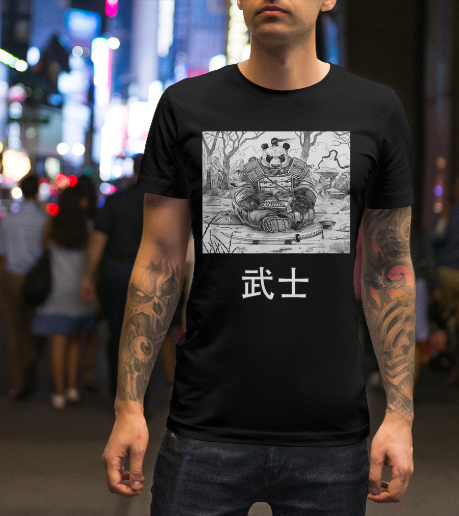 Panda Bushi Warrior Samurai Bear T-Shirt