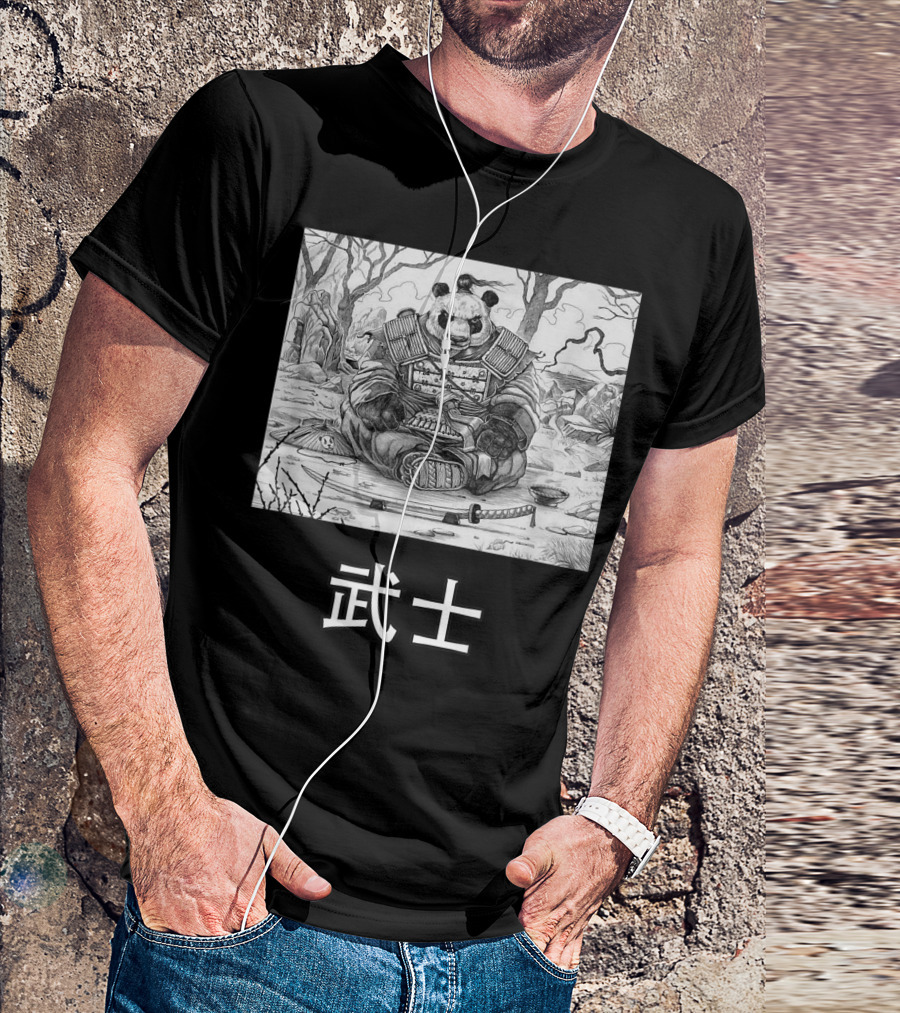 Panda Bushi Warrior Samurai Bear T-Shirt