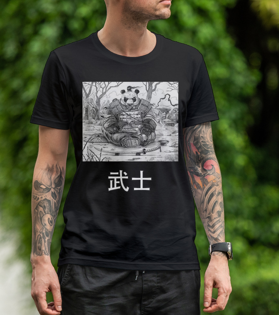 Panda Bushi Warrior Samurai Bear T-Shirt