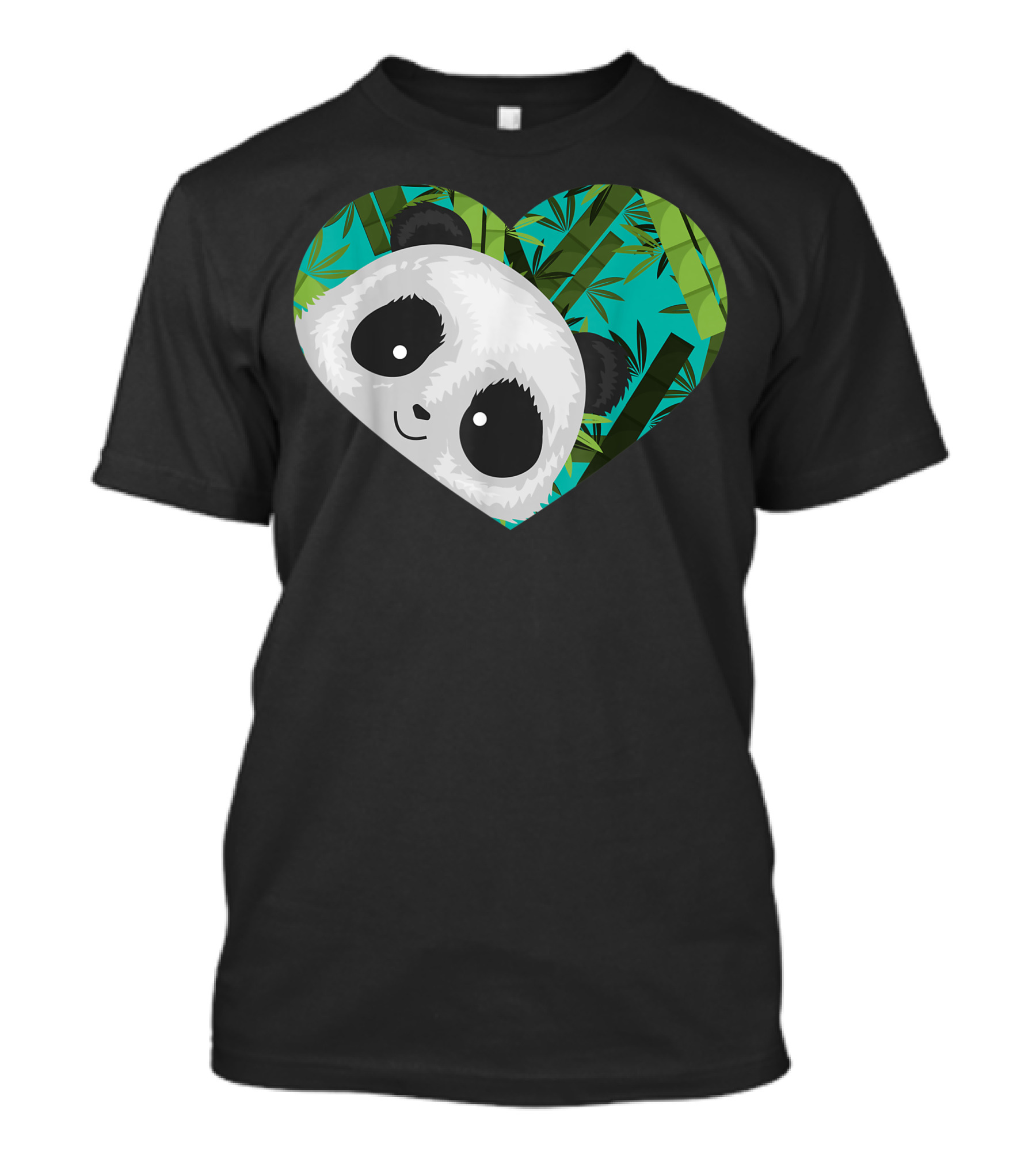 Panda In Hearts Bamboo Forest Cool Panda Bear Lovers T-Shirt