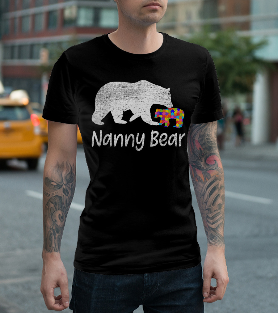 Nanny Bear Autism Awareness Support Love T-Shirt