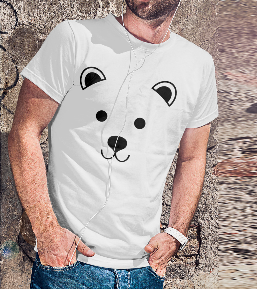 Animal Lover Cute Baby Polar Bear Face T-Shirt