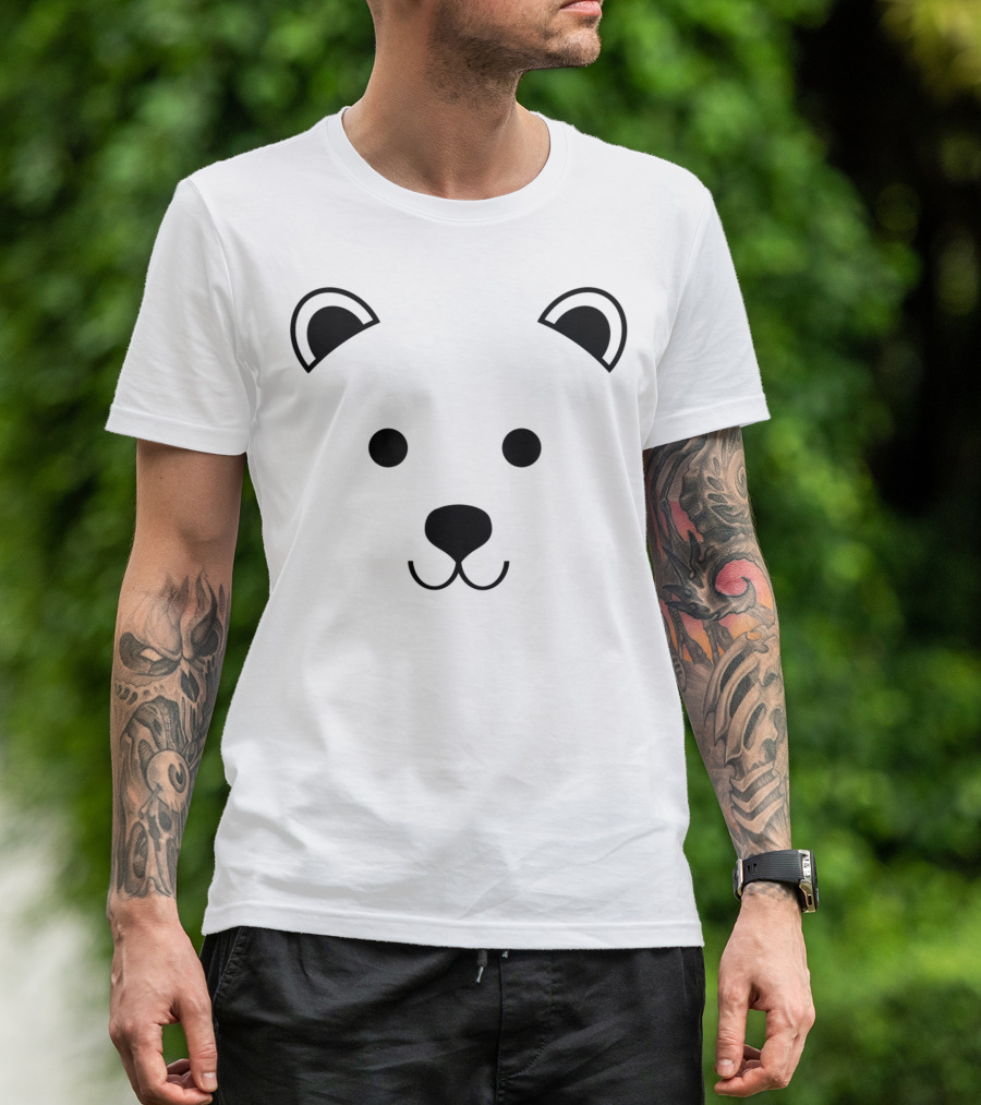 Animal Lover Cute Baby Polar Bear Face T-Shirt