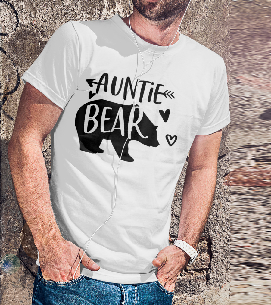 Auntie Bear Heart Arrow Cute Family Aun Bear T-Shirt