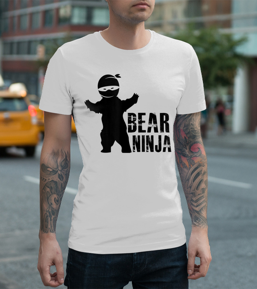 Bear Ninja Silhouette Image T-Shirt