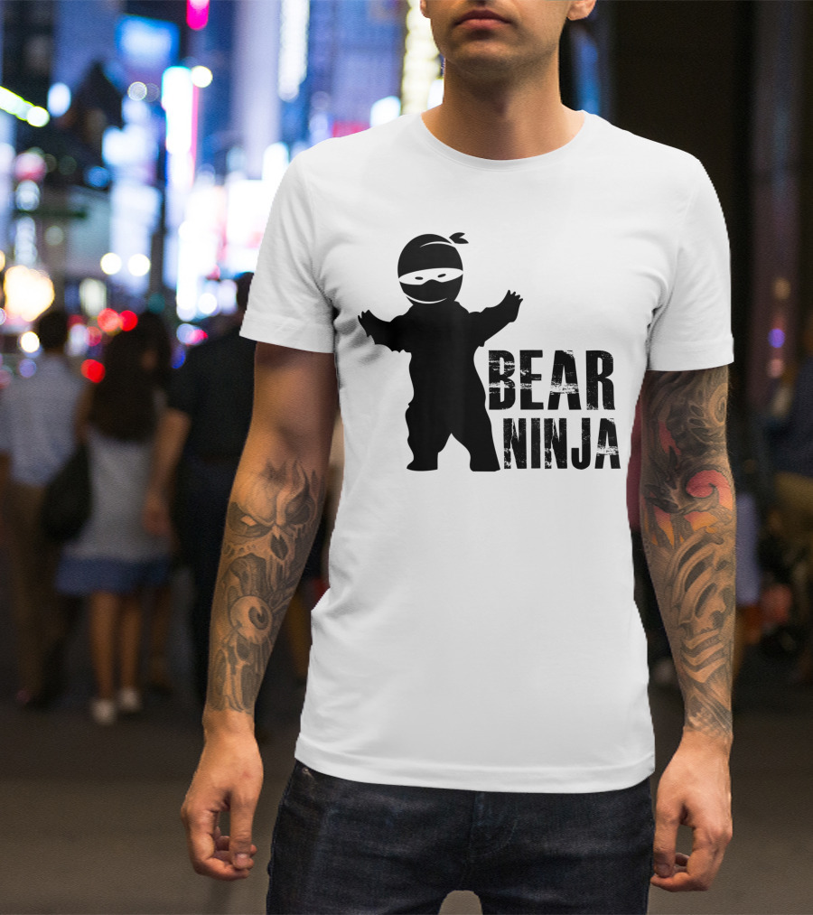 Bear Ninja Silhouette Image T-Shirt