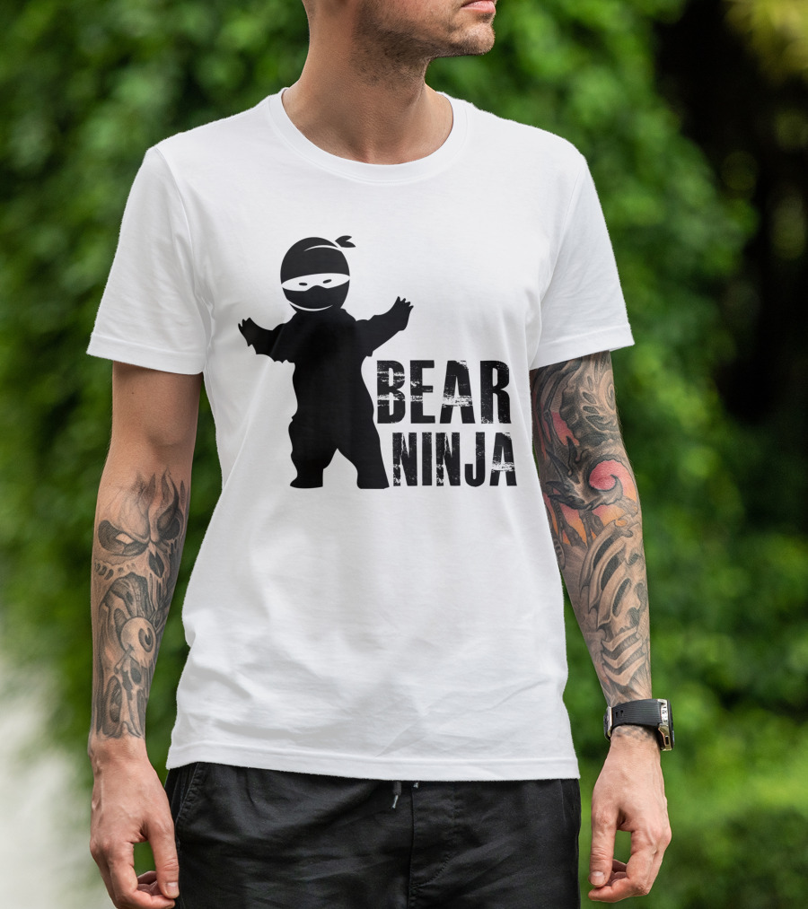 Bear Ninja Silhouette Image T-Shirt