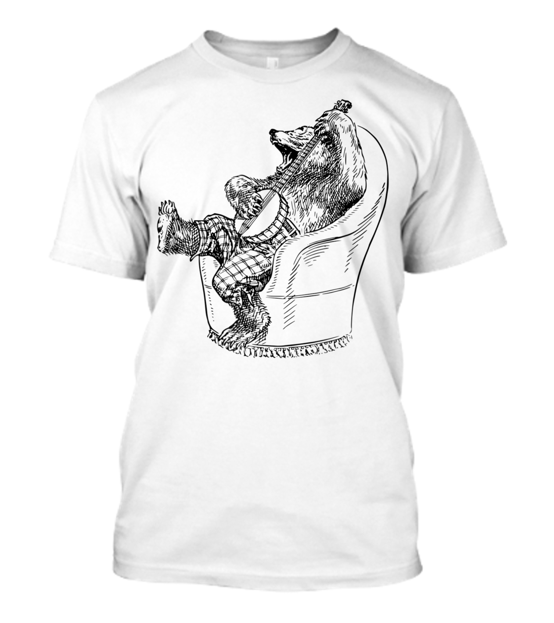 Bluegrass Banjo Bear In Armchair T-Shirt
