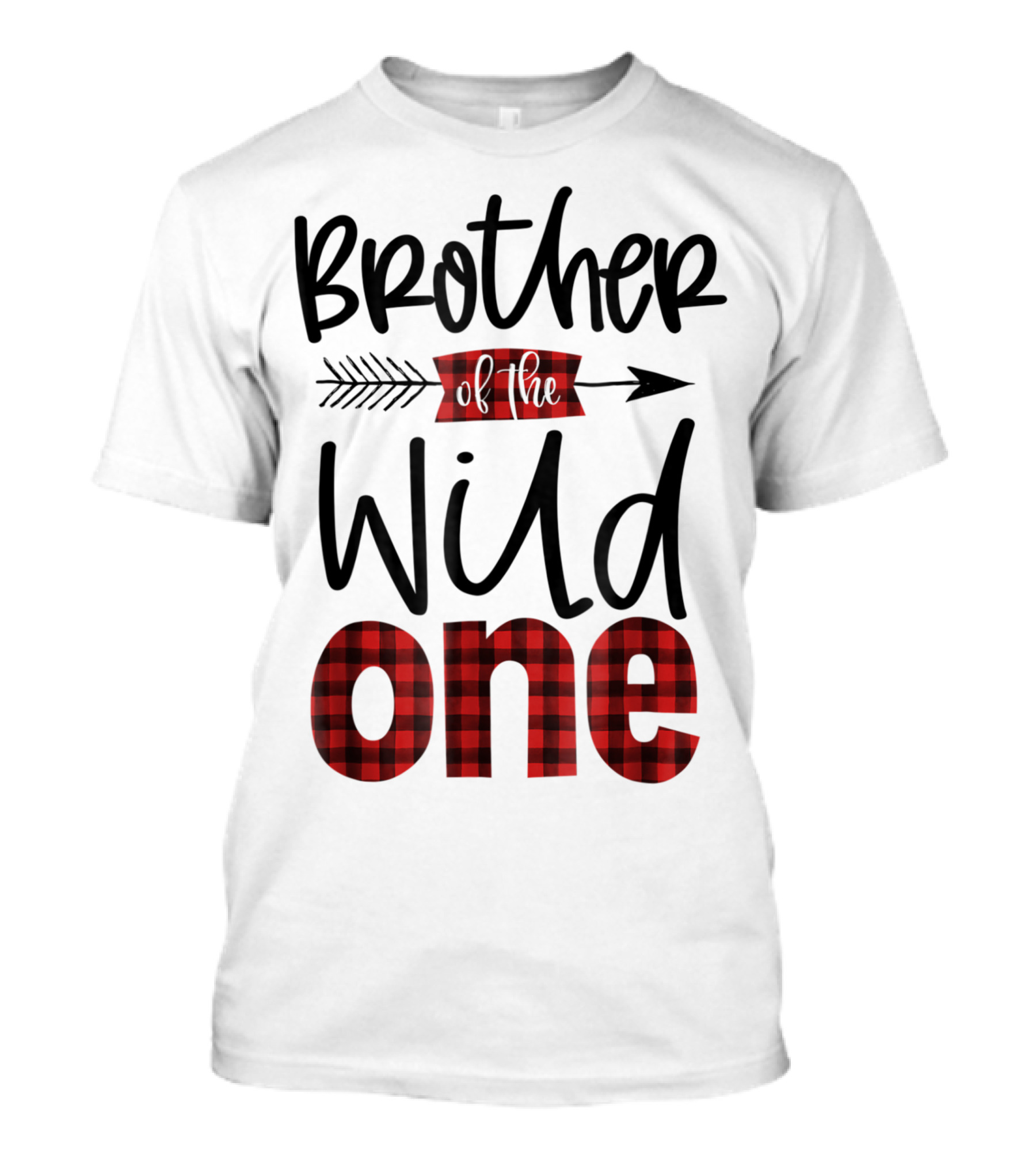 Brother Of The Wild One Plaid Lumberjack Arrow 1st Birthday T-Shirt