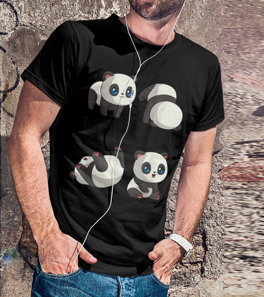 Chibi Cute Panda This Is How I Roll Little Bear Panda Panda T-Shirt