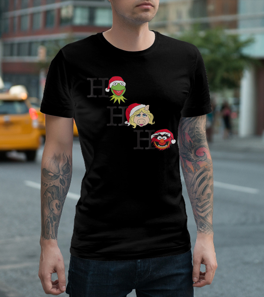 Disney Muppets Kermit Miss Piggy Animal Ho Ho Ho Holiday T-Shirt