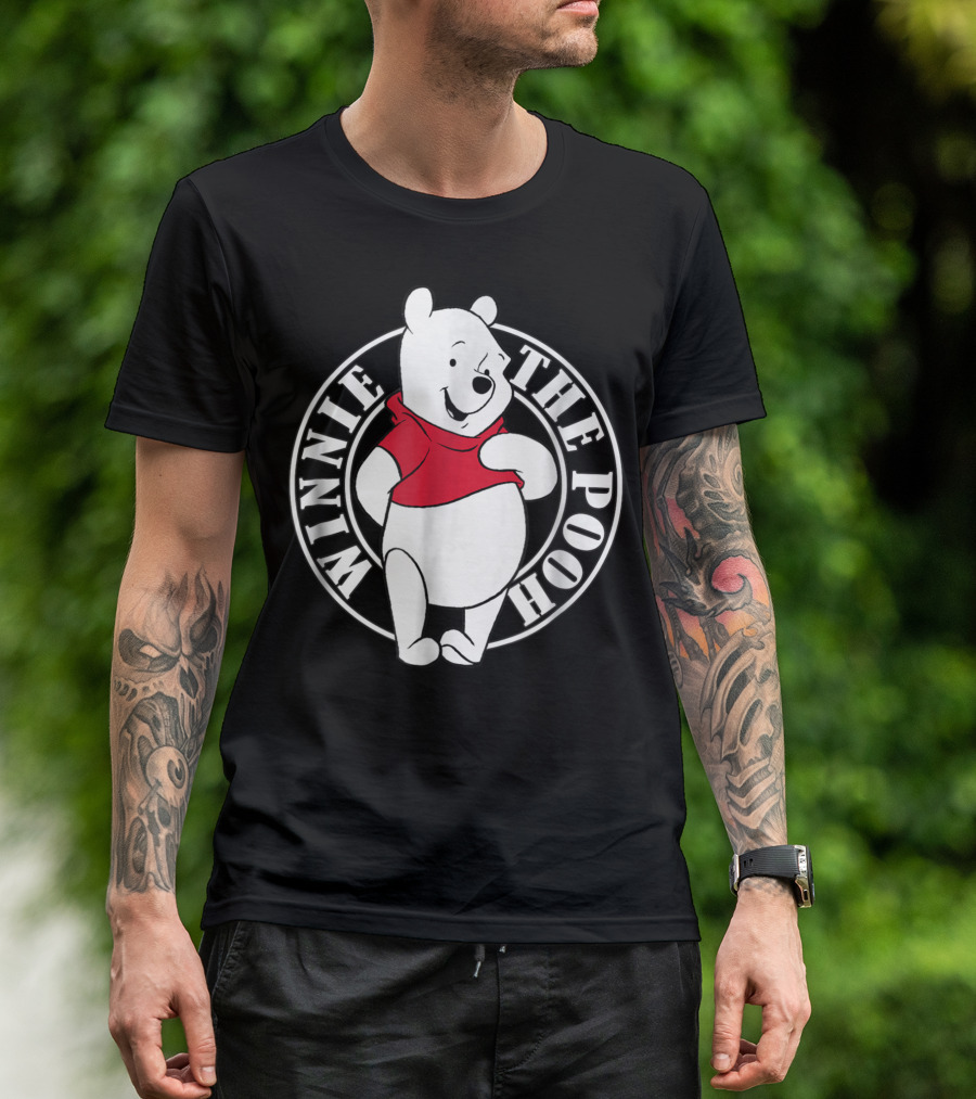 Disney Winnie The Pooh Red Hoodie Stamp T-Shirt