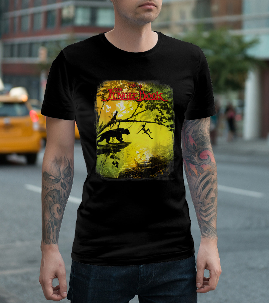 Disney The Jungle Book Panther and Mowgli Adventure in the Jungle T-Shirt