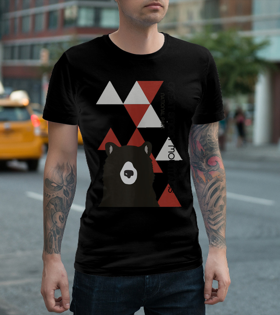 Great Smoky Mountains National Park Bear Life Hike Triangles T-Shirt