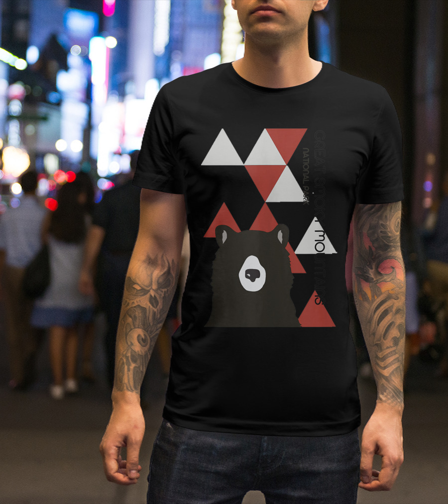 Great Smoky Mountains National Park Bear Life Hike Triangles T-Shirt