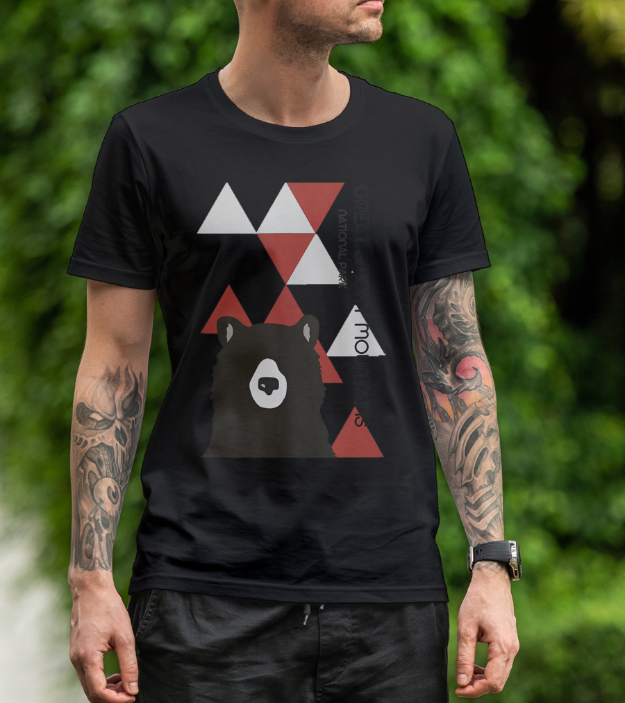 Great Smoky Mountains National Park Bear Life Hike Triangles T-Shirt