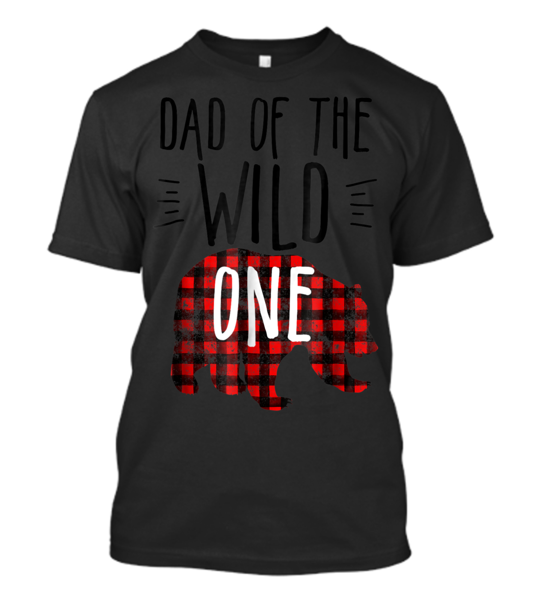 Dad Of The Wild One Buffalo Plaid Bear Lumberjack 1st Birthday T-Shirt