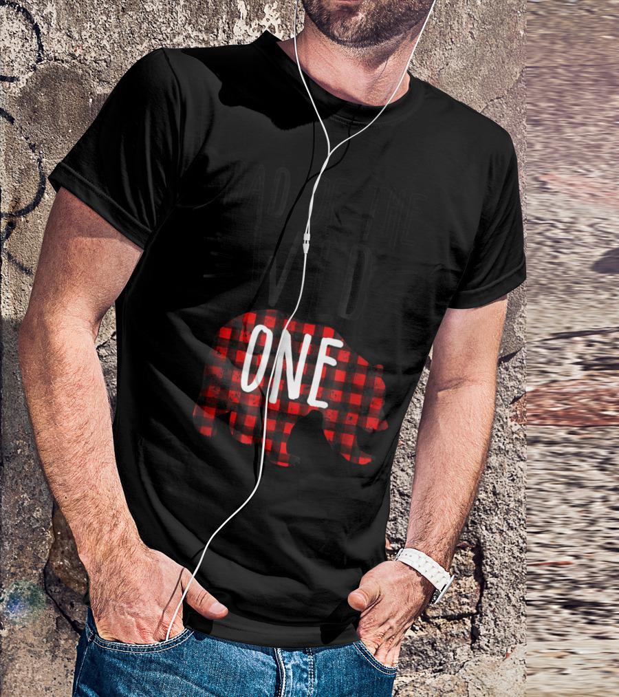 Dad Of The Wild One Buffalo Plaid Bear Lumberjack 1st Birthday T-Shirt