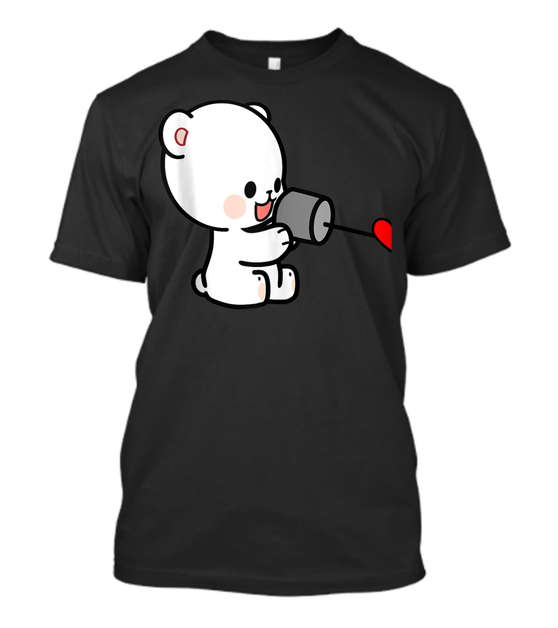 Milk Mocha Bear Valentines Love On The Line Couples Her T-Shirt