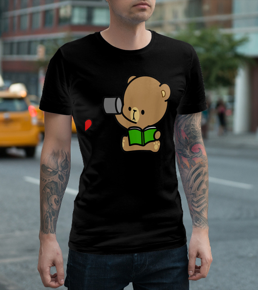 Milk Mocha Bear Reading Love On The Line Valentine Couples Connection T-Shirt