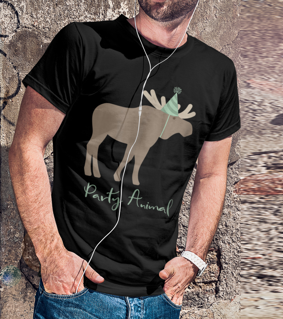 Party Animal Moose Birthday Kids Animal Birthday T-Shirt