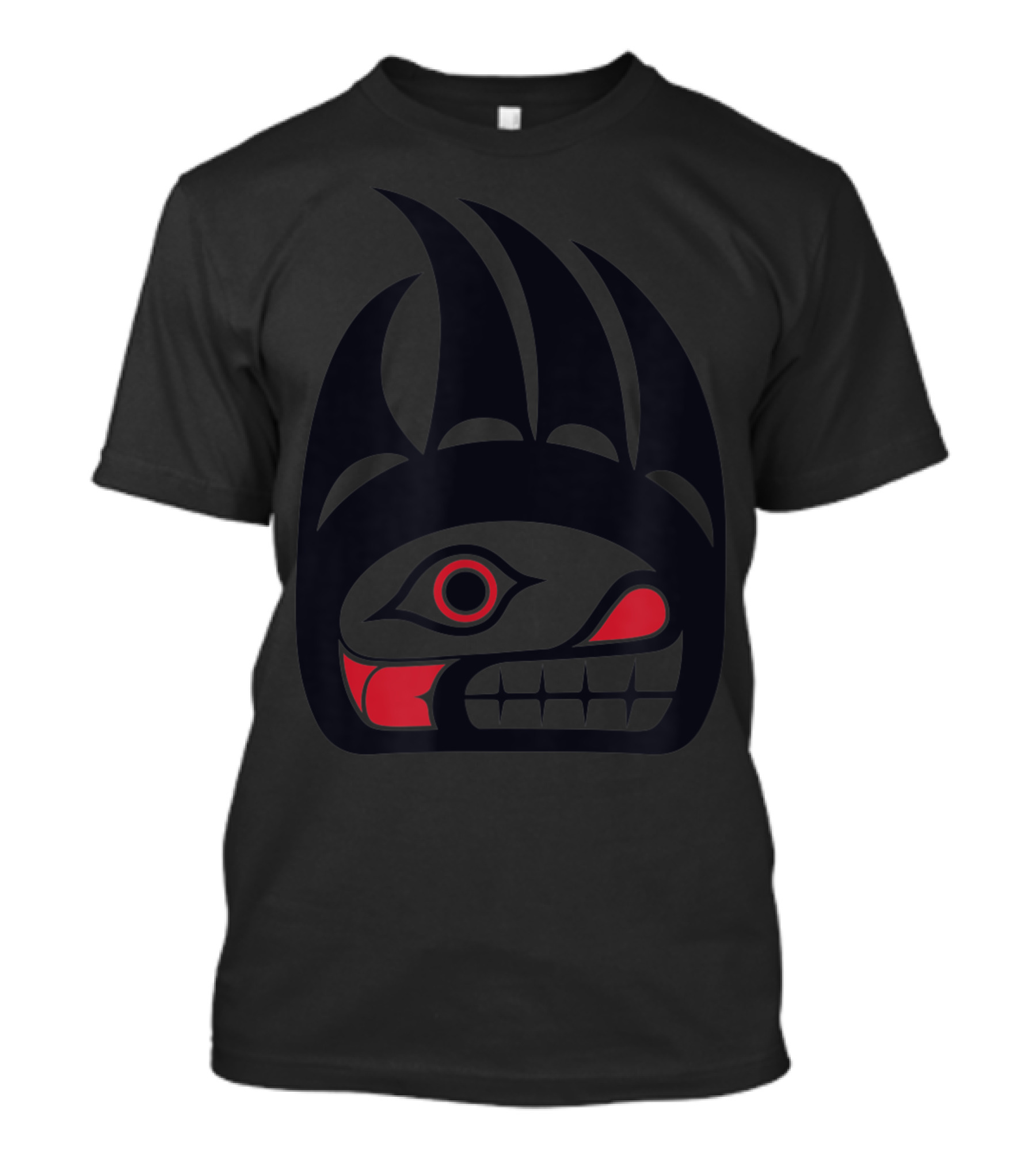 Northwest Indian Bear Claw Formline Art Black Red T-Shirt
