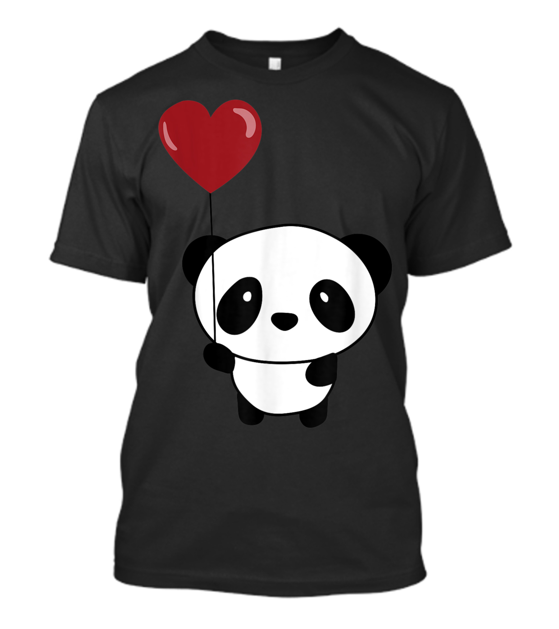 Panda Valentine Heart Balloon Panda Lover Valentines Day T-Shirt