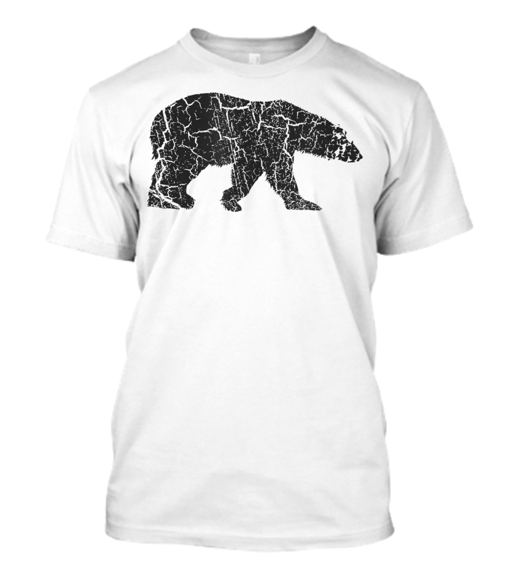 Polar Bear Distressed Vintage Print Arctic Wildlife T-Shirt
