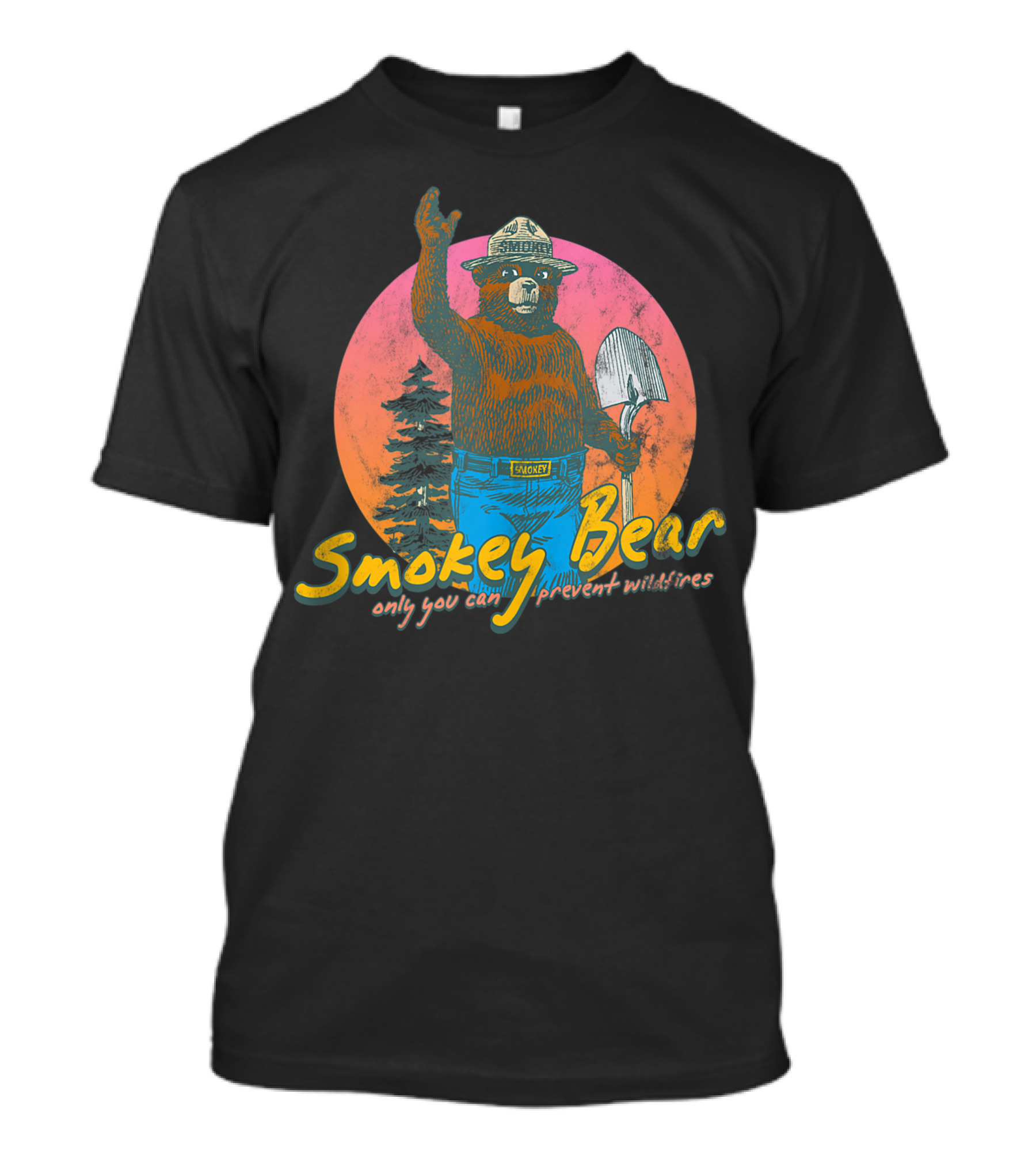 Smokey Bear Only You Can Prevent Wildfires Retro Forest T-Shirt