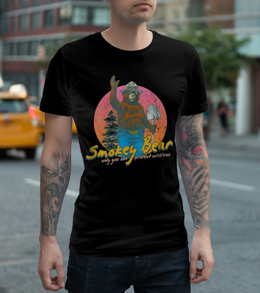 Smokey Bear Only You Can Prevent Wildfires Retro Forest T-Shirt
