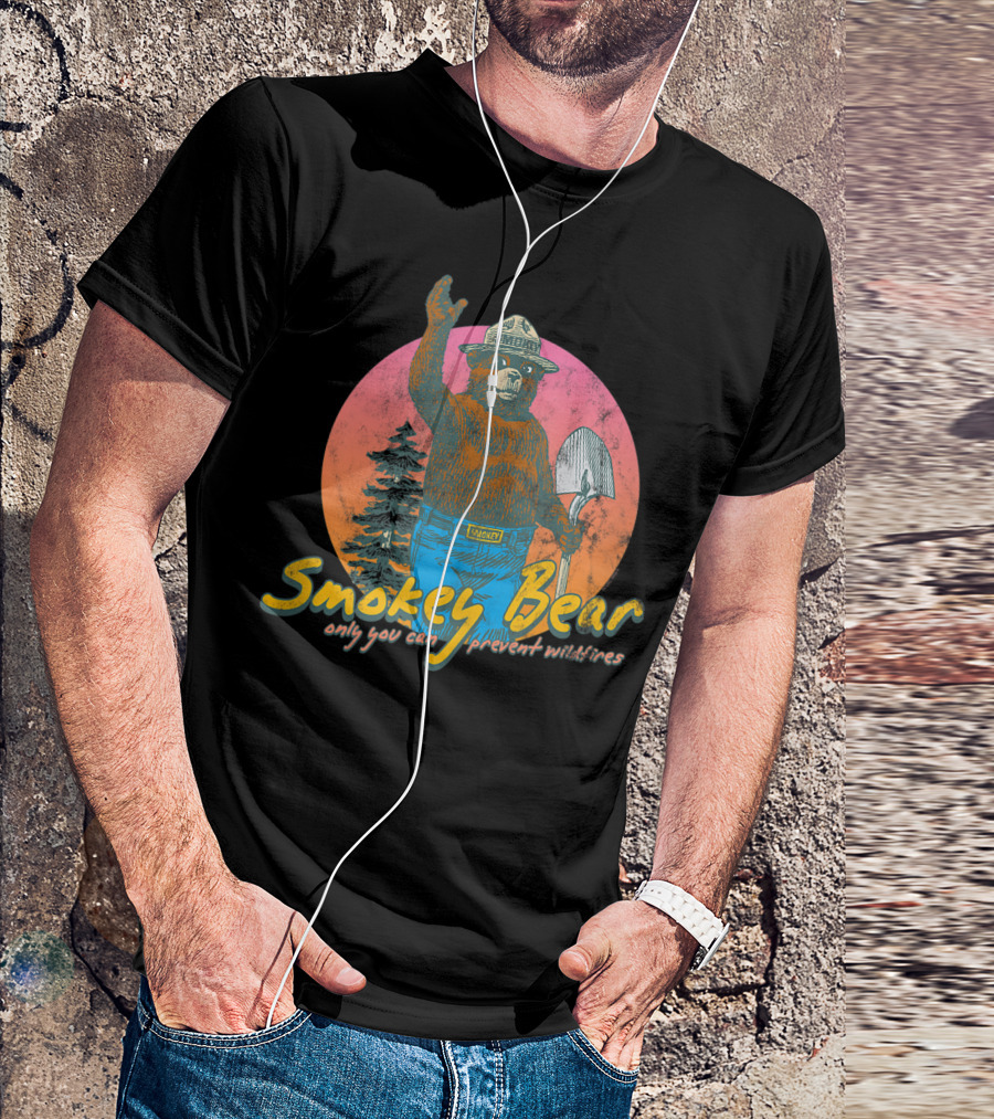 Smokey Bear Only You Can Prevent Wildfires Retro Forest T-Shirt