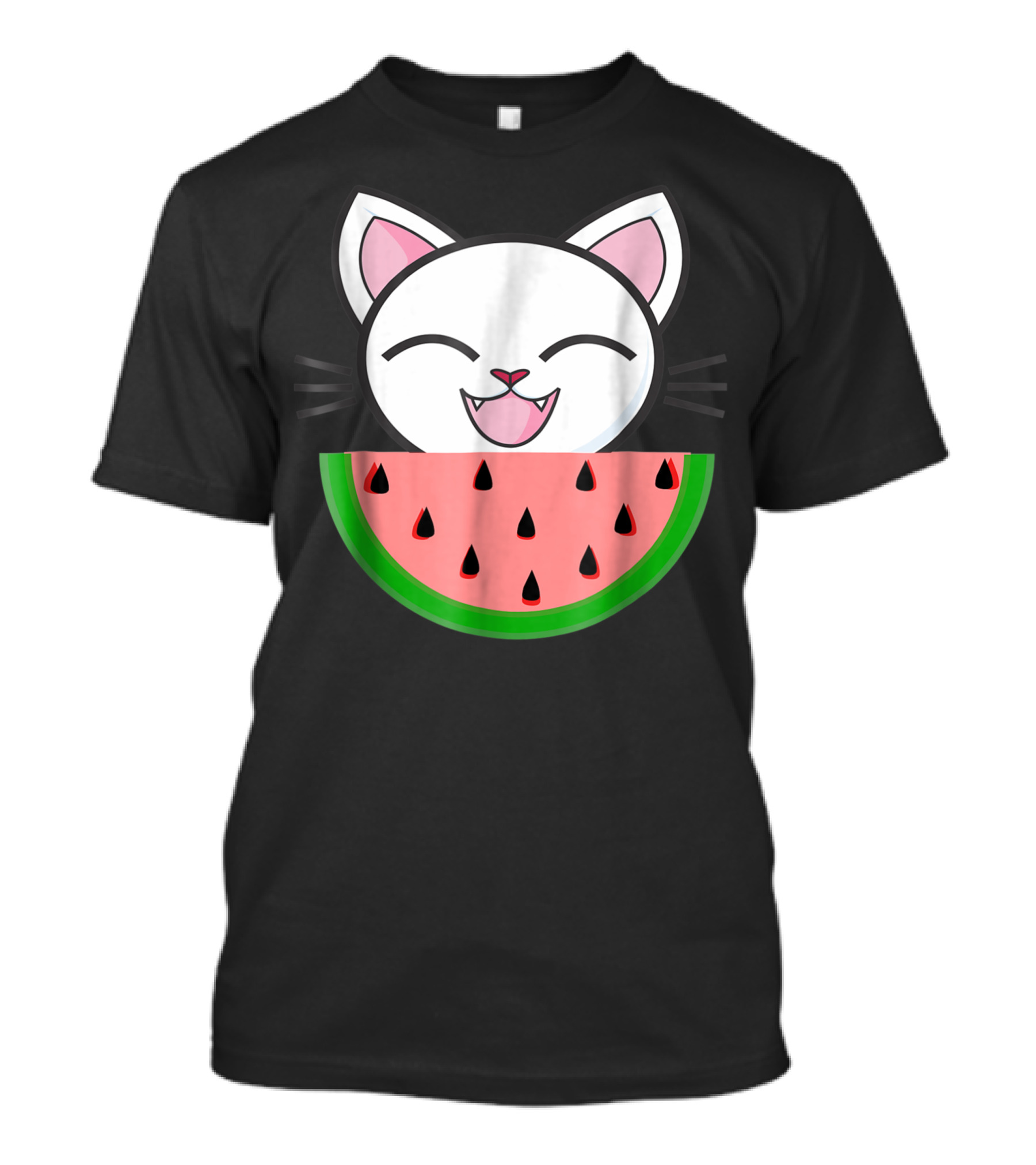 Watermelon Kitty Cat Lover Summer Fruit Fun T-Shirt