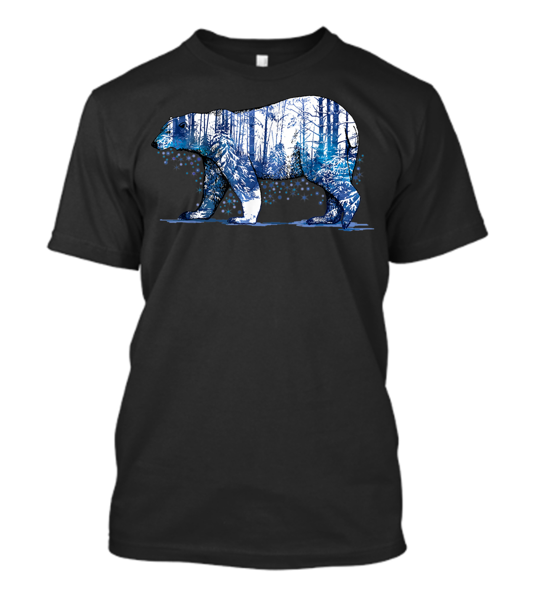 Wild Bear In Snowy Winter Forest Scene T-Shirt