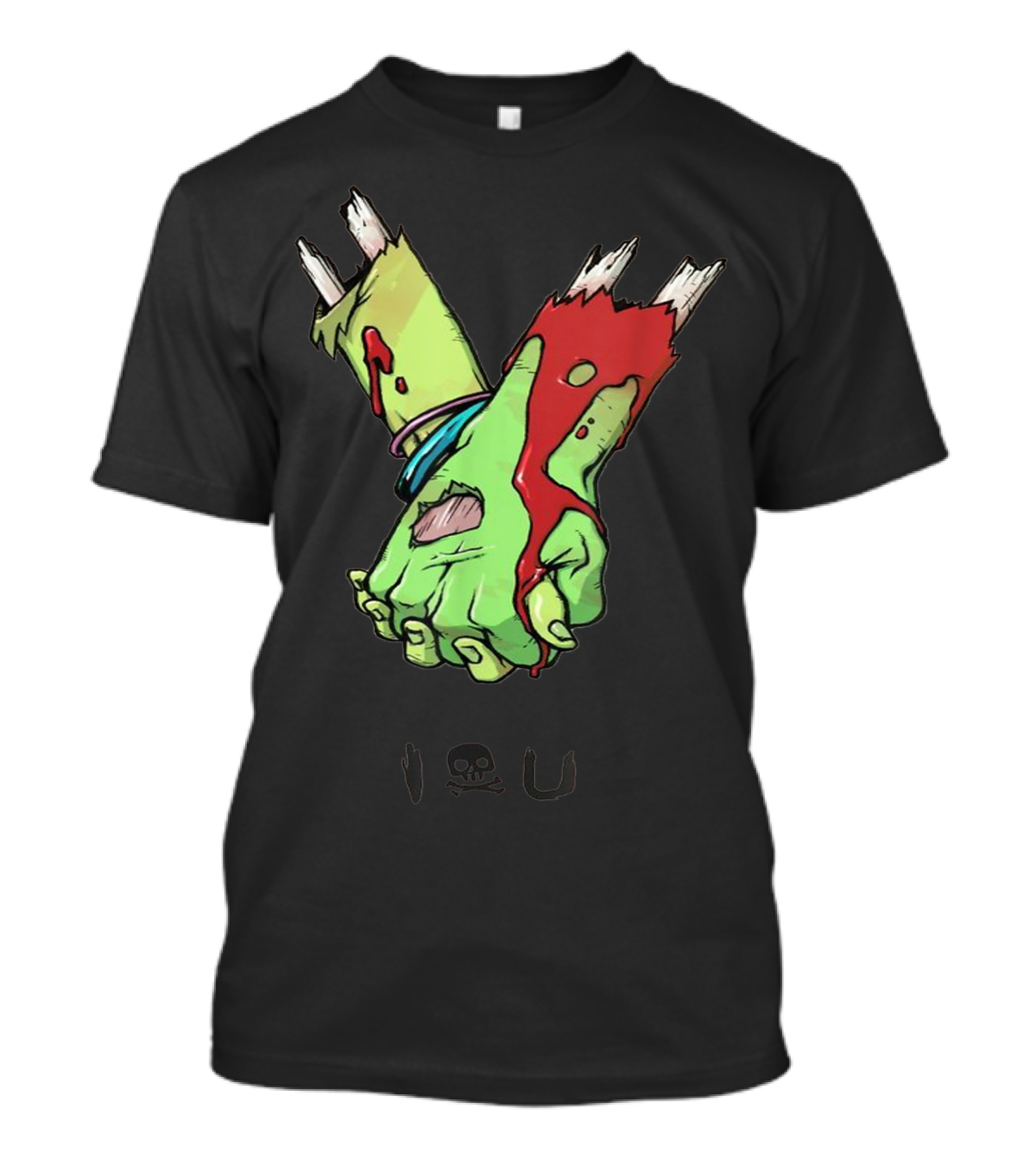 Zombie Hands Heart Valentines Day Lover I Love You T-Shirt