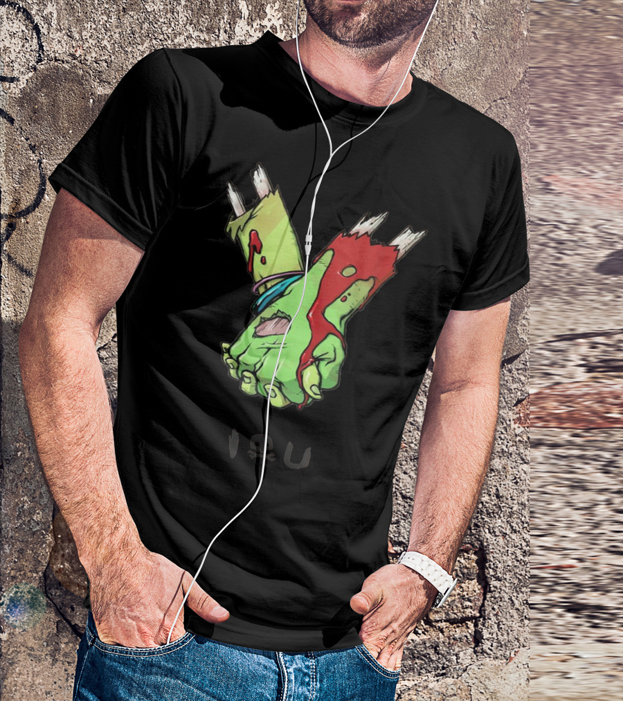 Zombie Hands Heart Valentines Day Lover I Love You T-Shirt