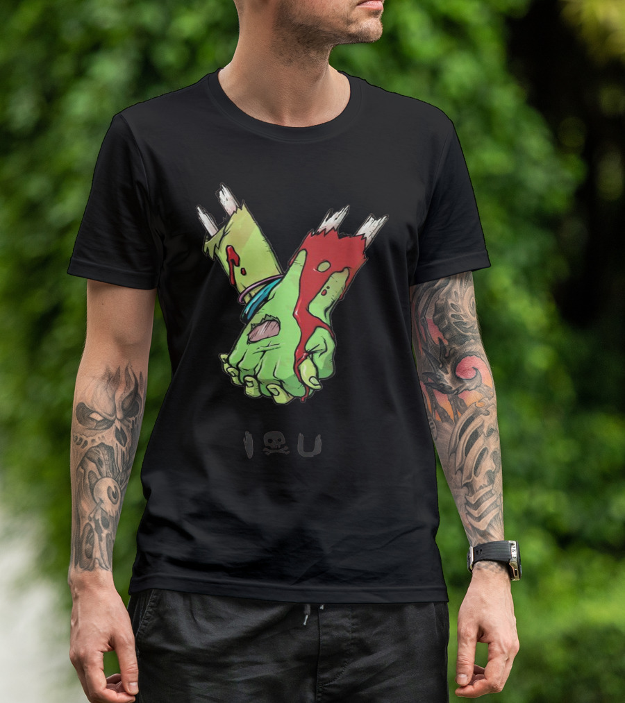 Zombie Hands Heart Valentines Day Lover I Love You T-Shirt