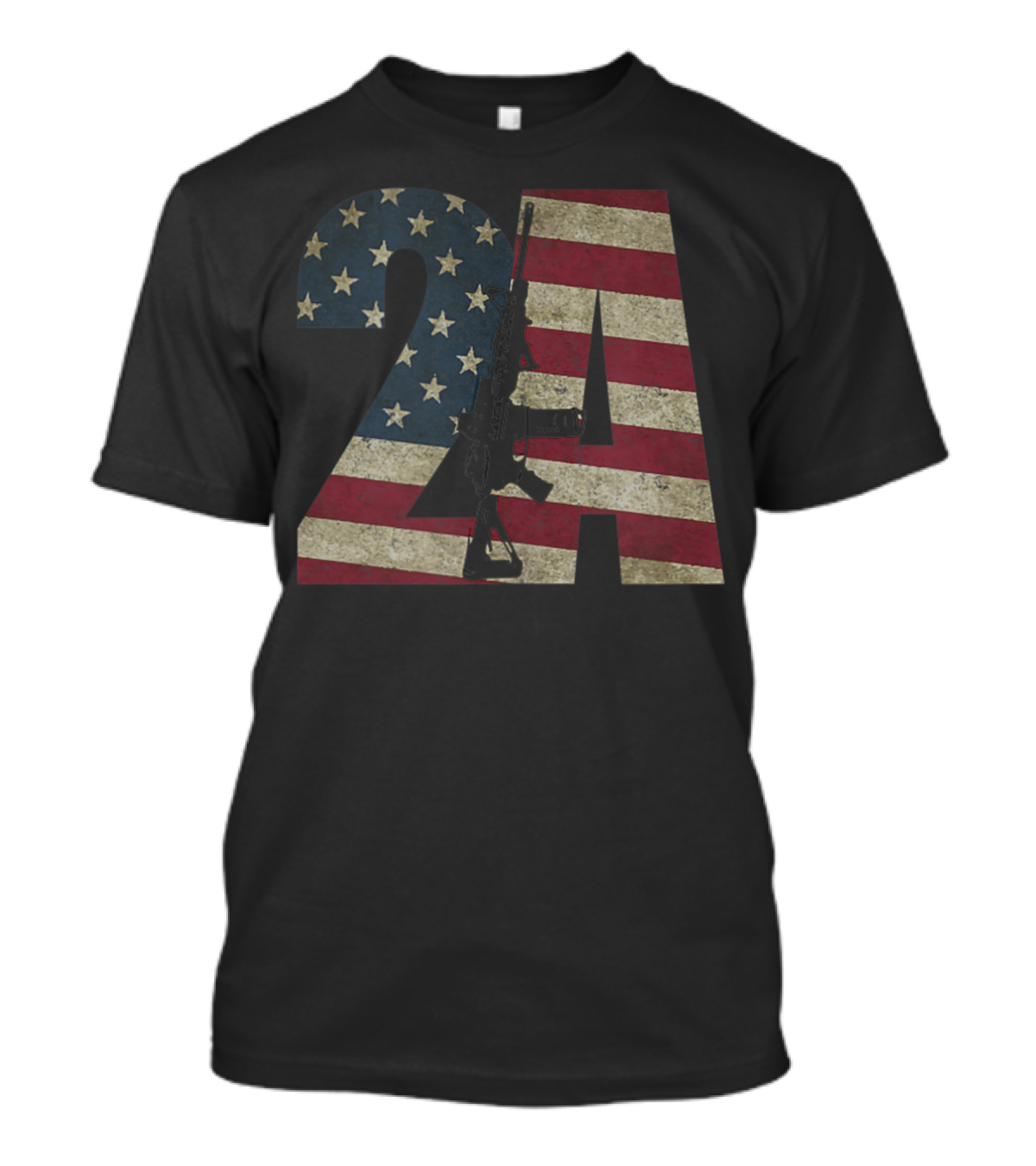 2A American Flag 2nd Amendment Rifle Patriotic Gun Owner T-Shirt
