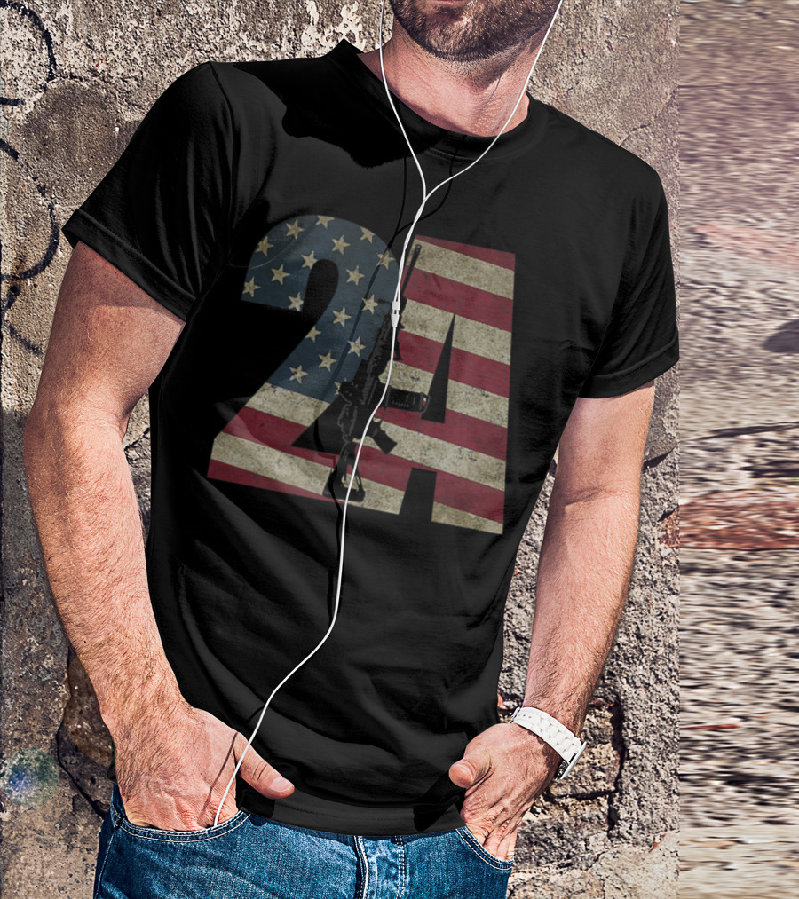 2A American Flag 2nd Amendment Rifle Patriotic Gun Owner T-Shirt