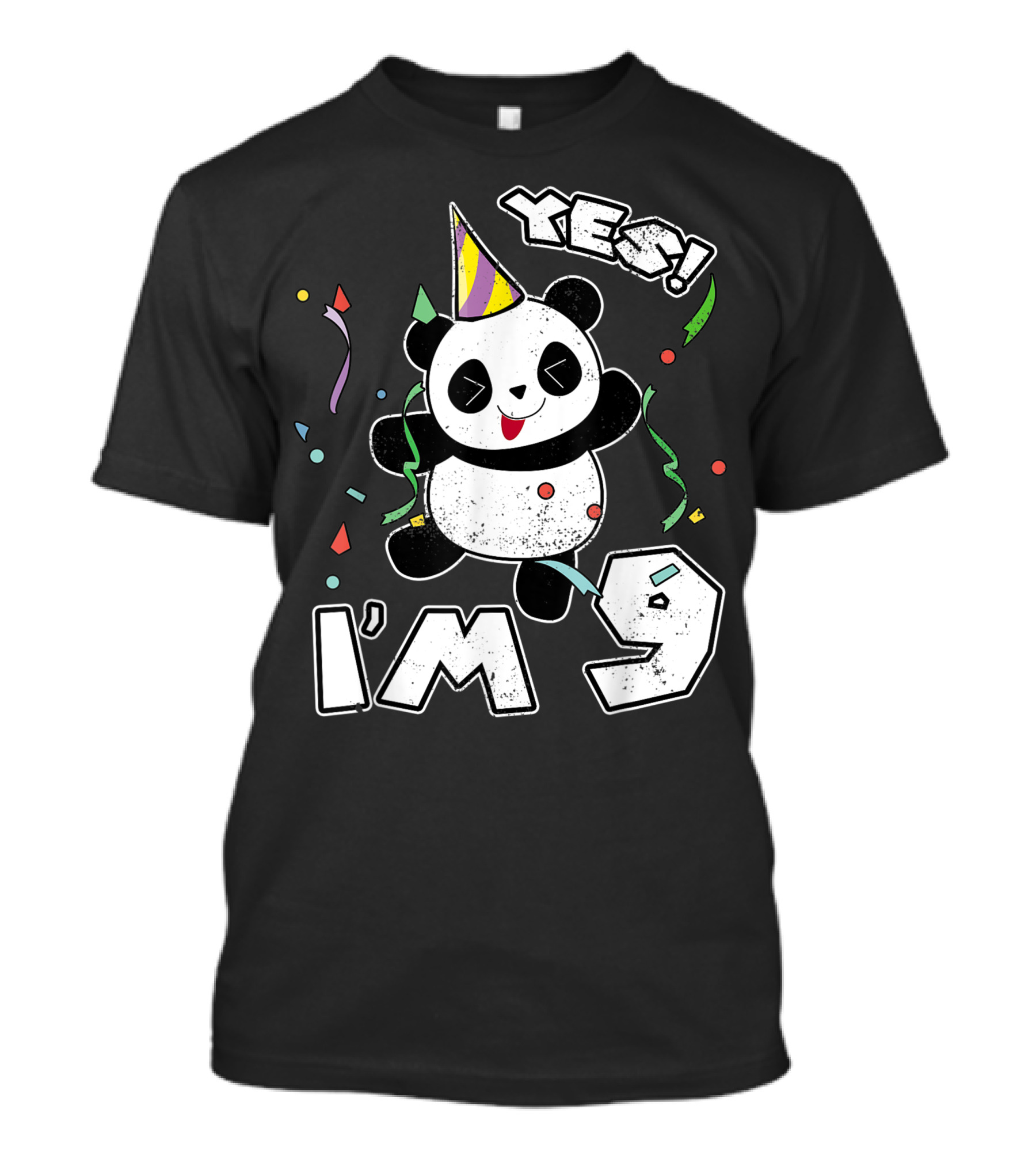 Yes I'm 9 Birthday Panda Party T-Shirt