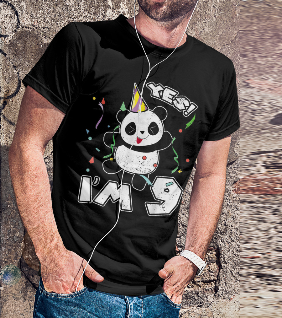 Yes I'm 9 Birthday Panda Party T-Shirt