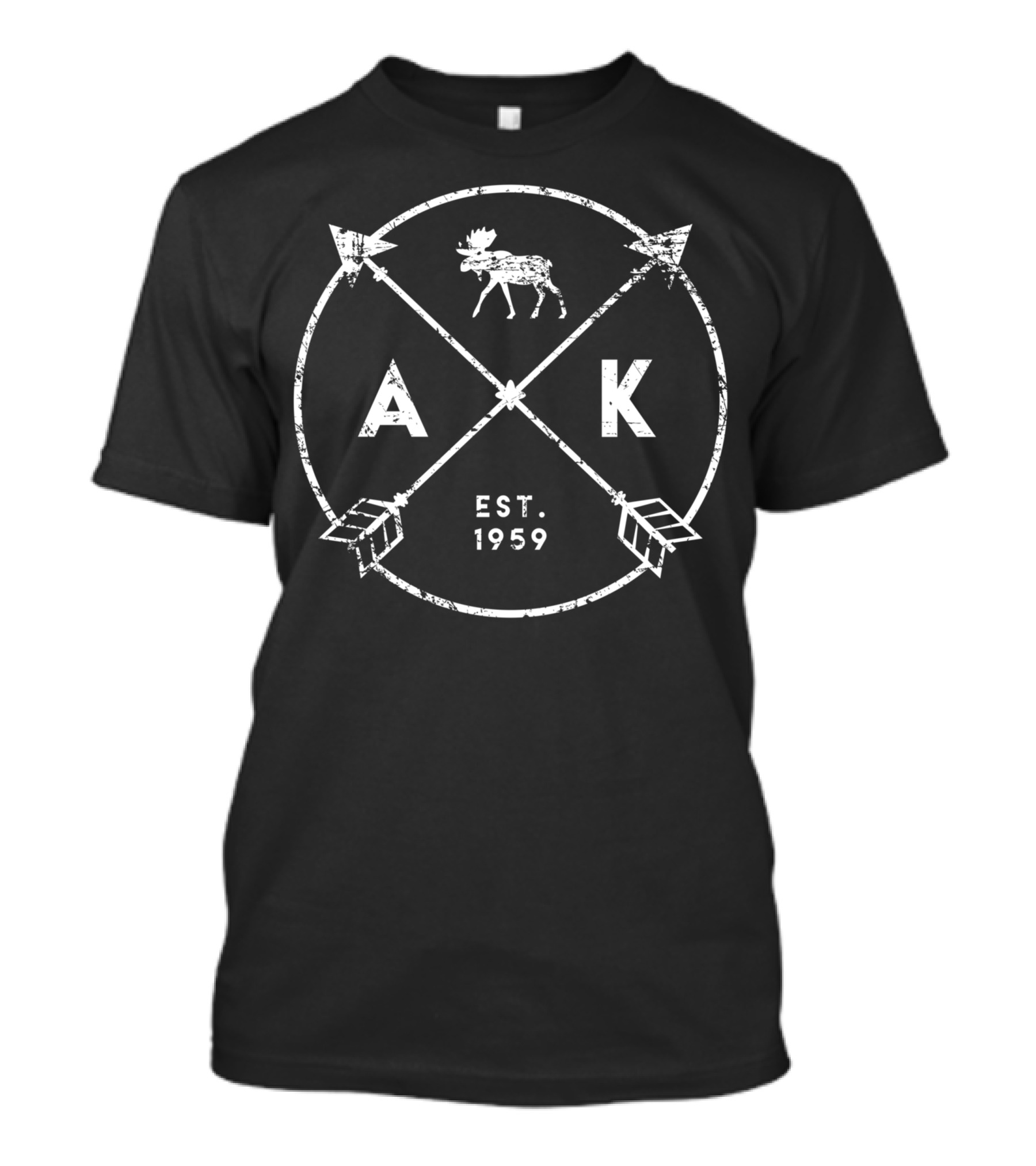 Alaska AK Adventure Moose Arrows Est 1959 Tribal State T-Shirt