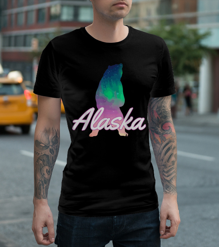 Alaska Vibrant Watercolor Bear T-Shirt