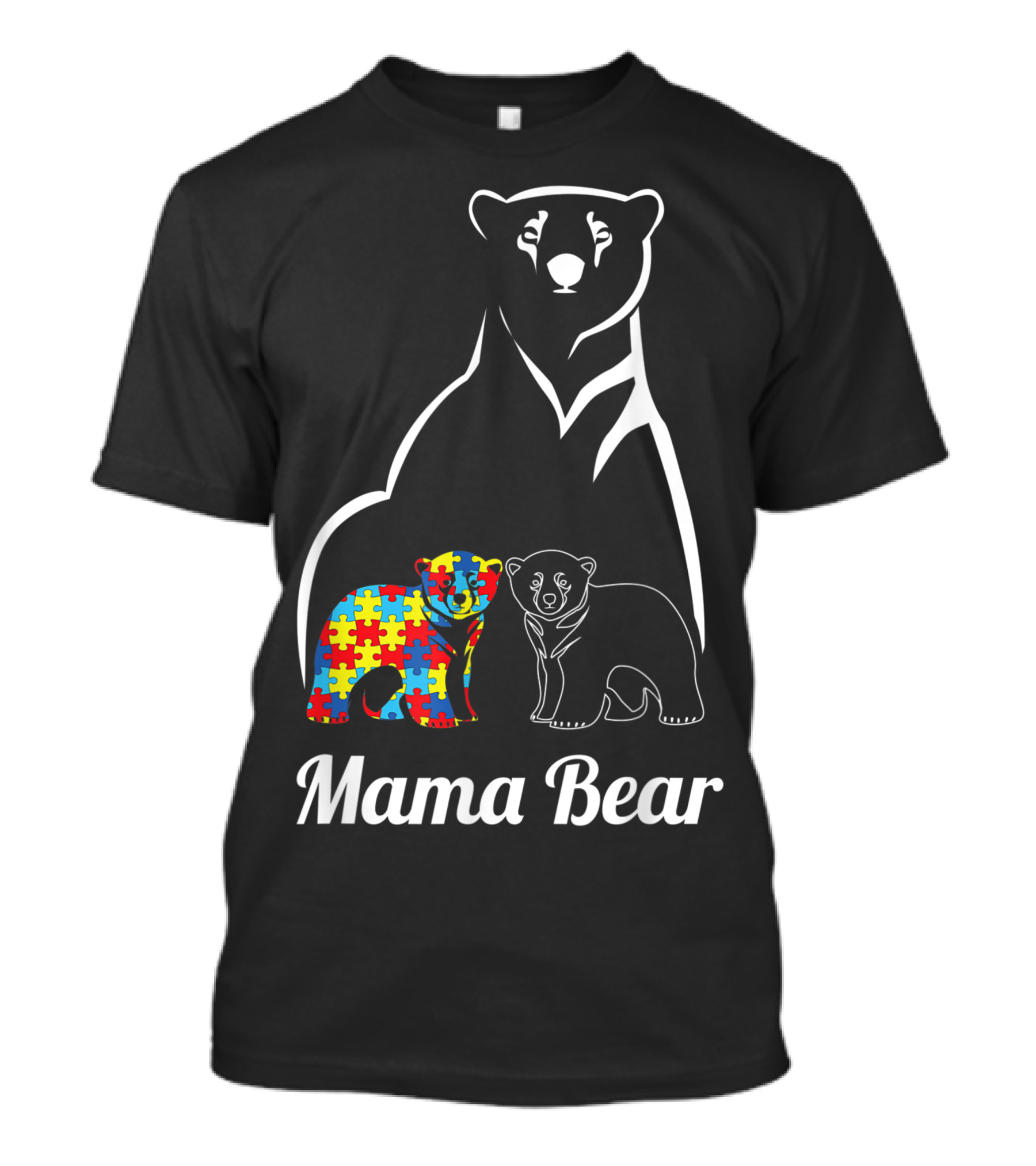 Mama Bear Autism Awareness Love Puzzle T-Shirt