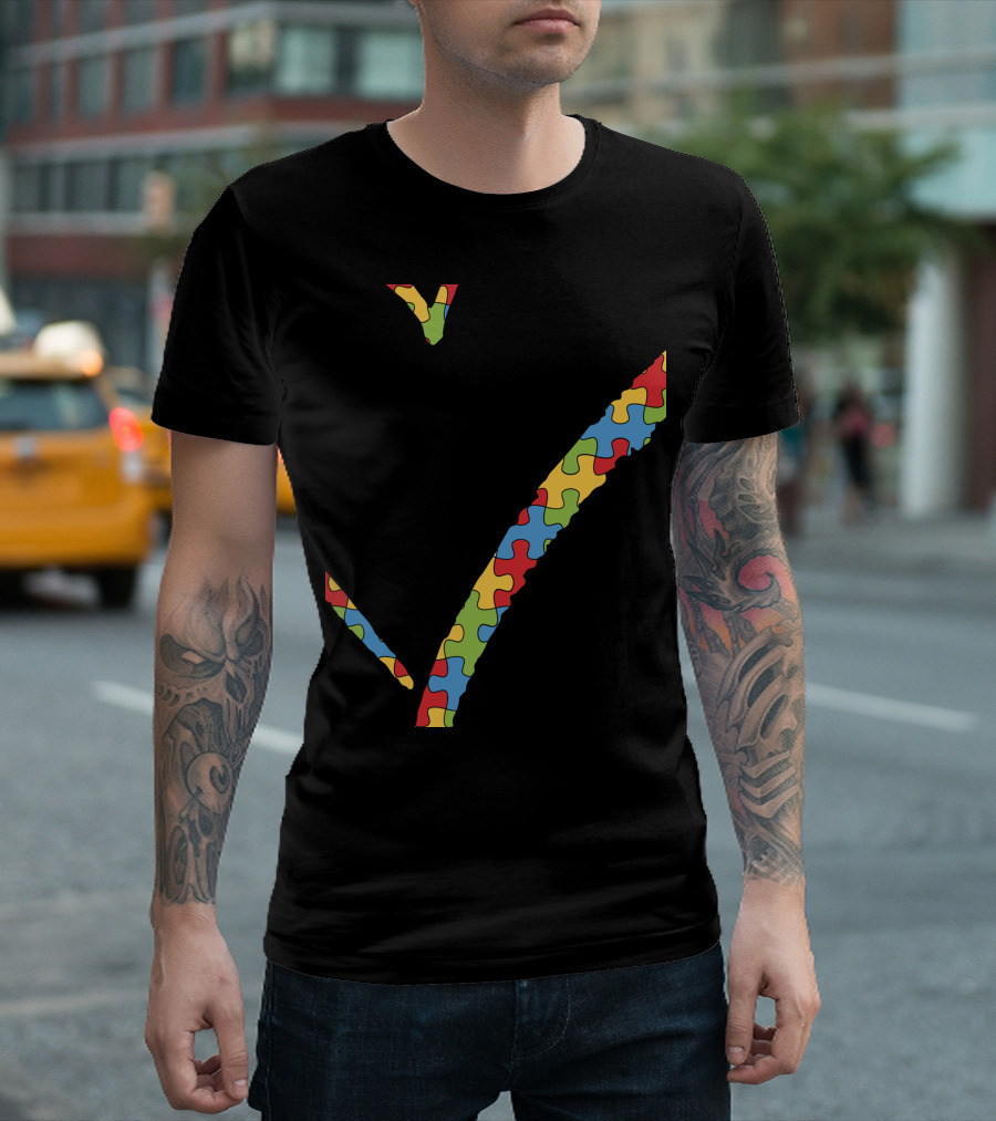 Autism Grandma Puzzle Piece Heart Autism Awareness T-Shirt
